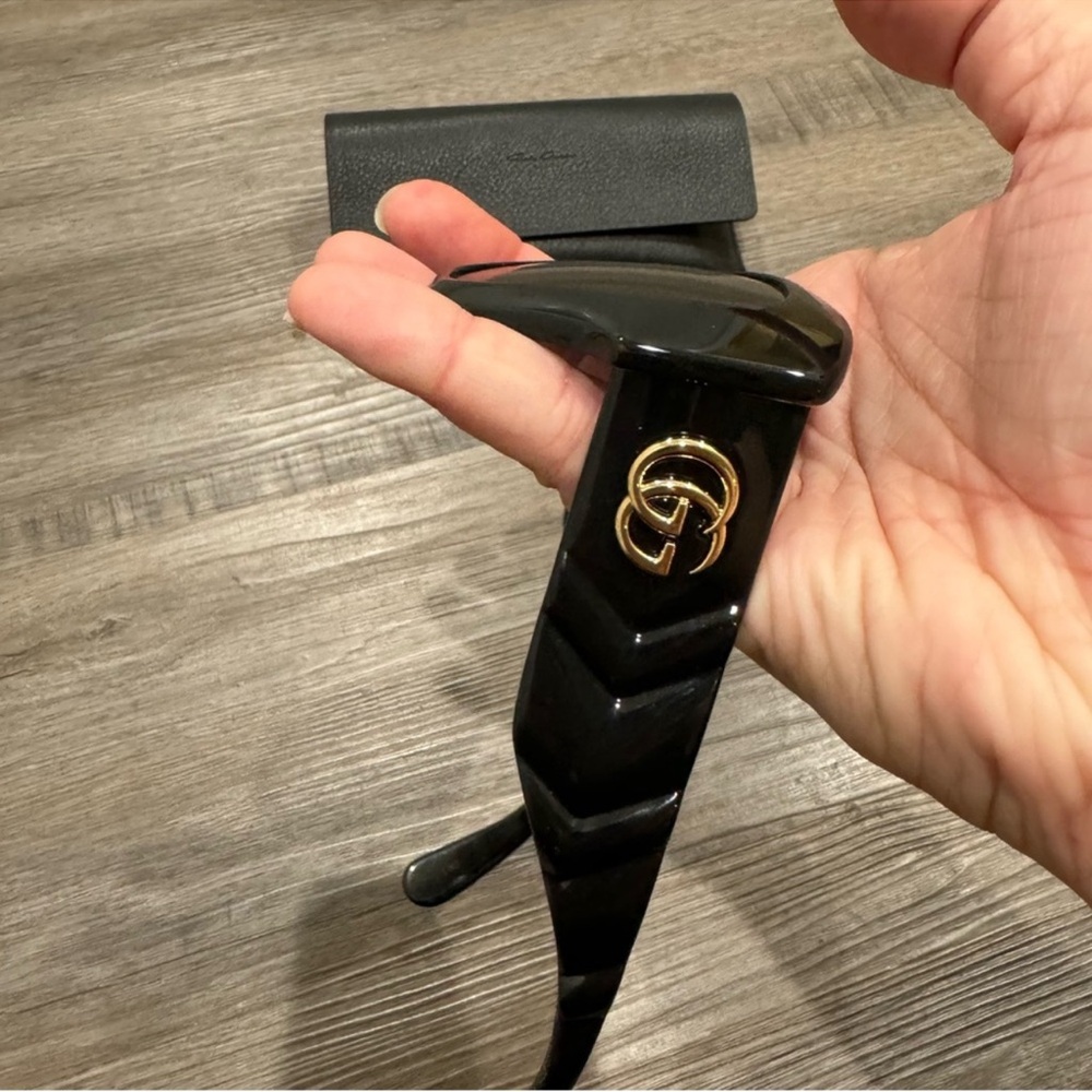 Gucci Butterfly Oversized Acetate Black GG Logo Sunglasses GG0808S - Picture 12 of 15